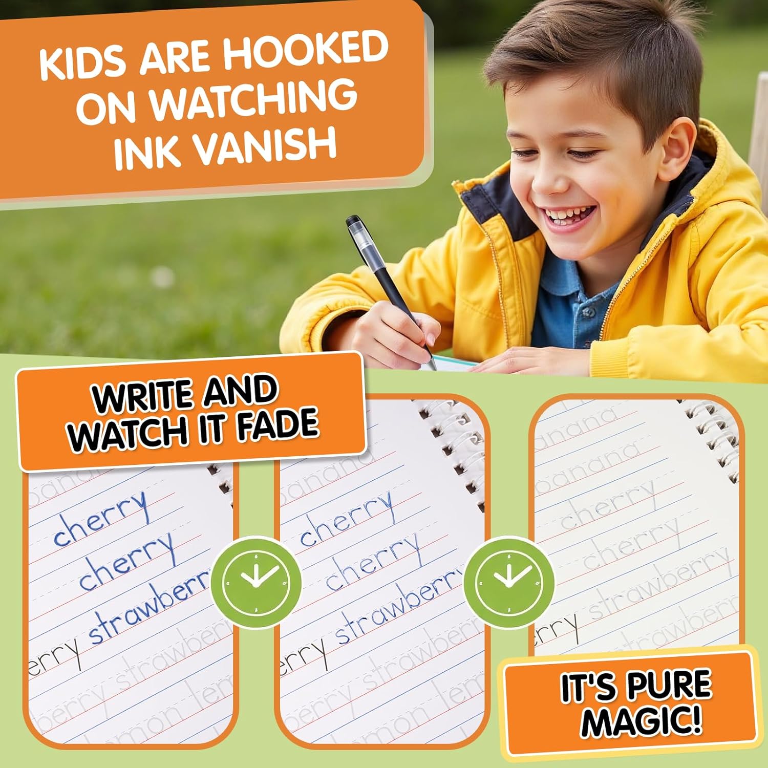 Magic Grooved Writing Practice, Tiny Thinkers Reusable Indented Handwriting Practice for Kids 3-5, Your Little Explorer Motor Magic Happy Writer System Children Set Age 6-8 for Preschool Kindergarten