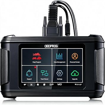 OBDPROG Moto100 Motorcycle Diagnostic Scanner, Full-System Scan Tool with Active Tests, Bi-Directional Control, Service Reset, Selected ECU Functions for Harley, Honda, Yamaha, Kawasaki, Suzuki, BRP