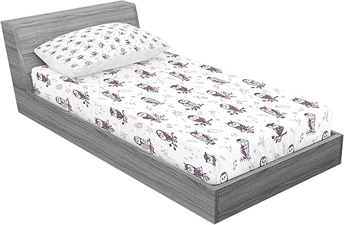 Miniatura 206 de Ambesonne Juego de sábanas bajeras y fundas de almohada con diseño de gato durmiendo en luna creciente, estrellas, sueños nocturnos, juego de ropa