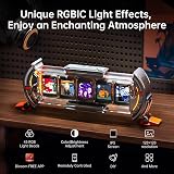 Divoom Times Gate 2.4/5GHz WiFi Pixel Art Clock Display, 5-Screen Smart RGB Desk Clock with App Custom Animation, Social Media & Finance Widgets, Cyberpunk Table Decor Gift for Gaming Room - Silver - 4