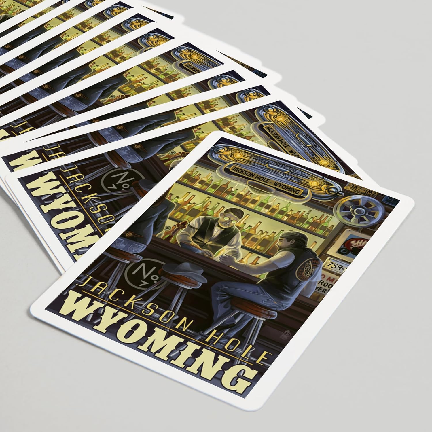 Lantern Press Jackson Hole, Wyoming, Saloon Scene, 52 Playing Cards for Adults, Poker Size Card Deck