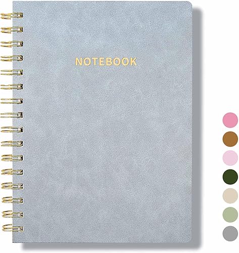 Cuaderno de espiral, cuaderno de notas de gamuza con rayas universitarias con 160 páginas, tamaño A5, tamaño grande de 8.5 x 6.34 pulgadas, tapa disponible en Yaxa Venezuela