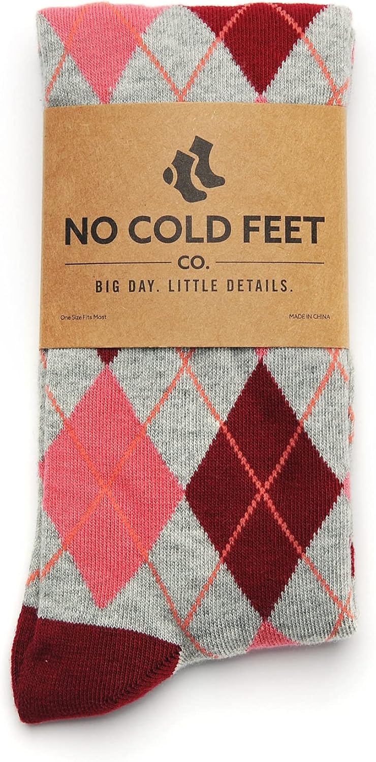 No Cold Feet Men’s Burgundy Dress Socks – Classic Soft Crew Dress Socks, All-Day Comfort for Work, Business or Weddings - Image 2