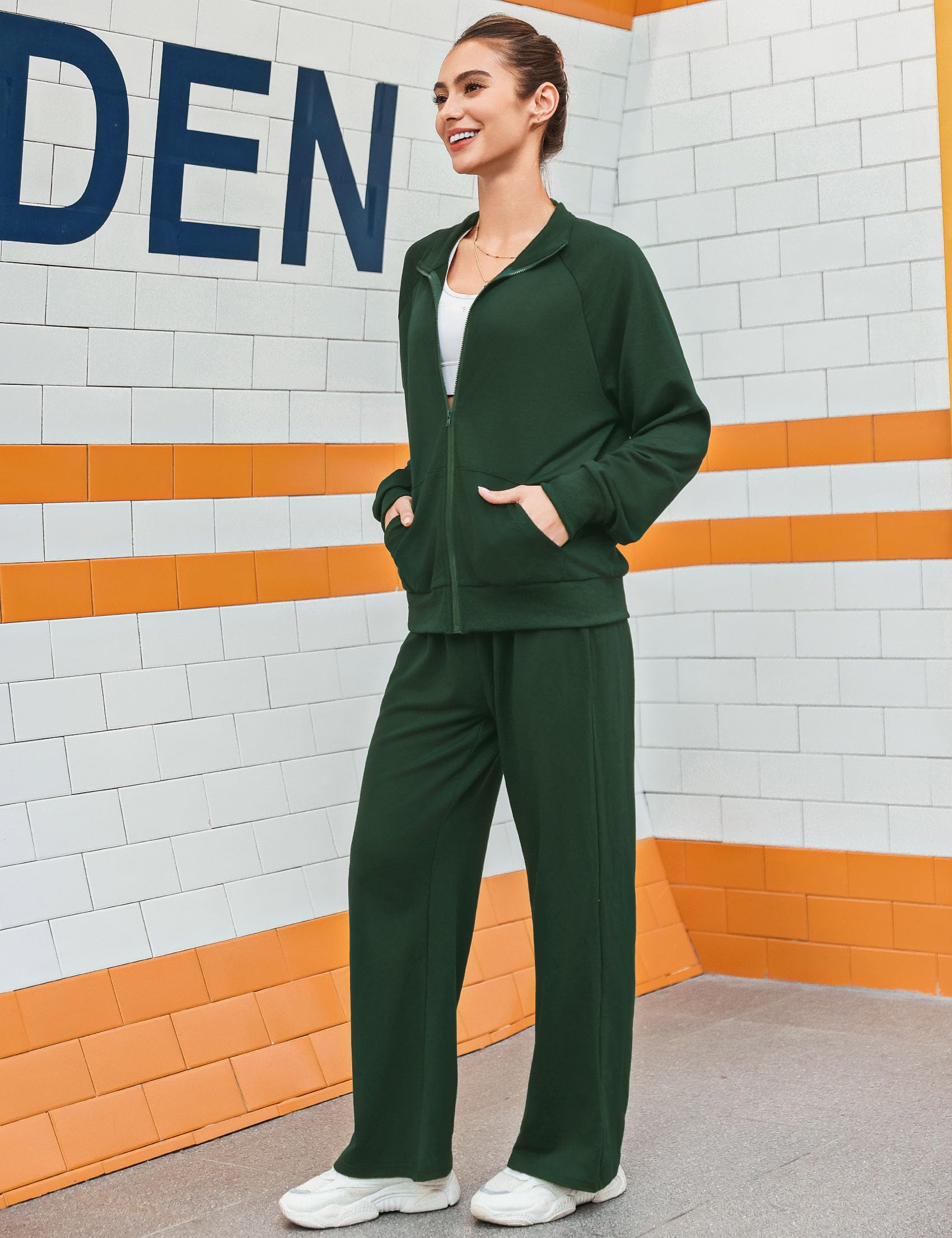 Terecey Tuta Sportiva Donna Completa 2 Pezzi Tuta Invernale Ginnastica Elegante Tute Ginnastica Felpata Casual Abbigliamento per Jogging Correre Fitness S-XXL