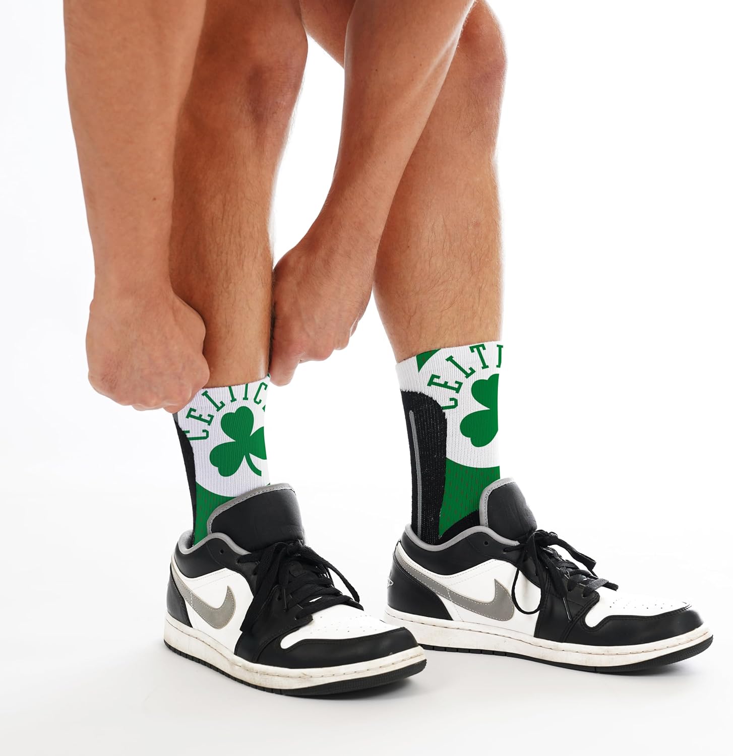 For Bare Feet NBA mens Nba Logo Zoom Mesh Primary Crew Sock Large