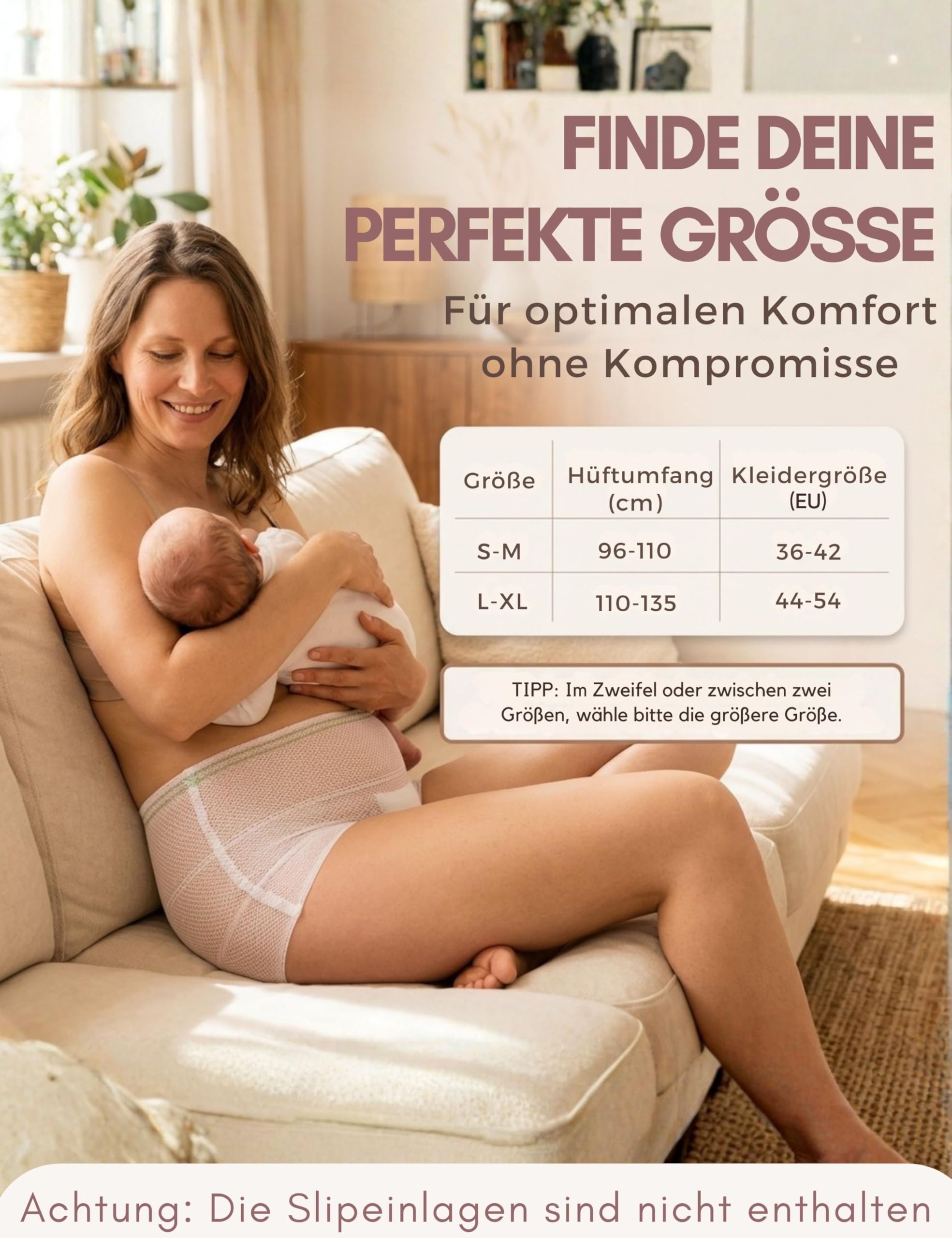 Mrs. Mum Wochenbett Unterwäsche I DERMATEST: SEHR GUT I Made in EU I Öko-Tex I 8er Set Wöchnerinnen Slips zur Fixierung von Wochenbett Binden nach Geburt I Netzhosen Wochenbett, Schwangerschaft
