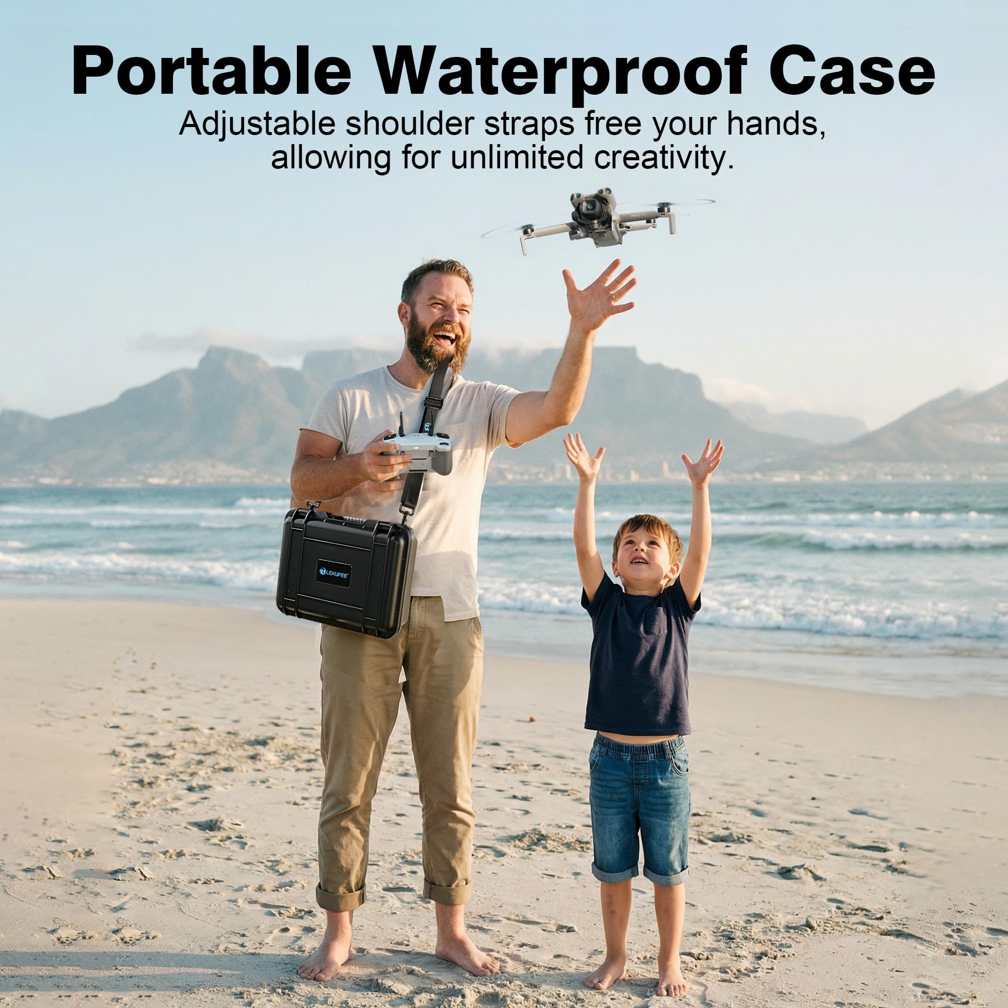 Lekufee Wodoodporna Twarda Walizka Transportowa dla drona DJI Lito X1,Lito 1,Mini 5 Pro/4 pro/Mini 3, DJI RC 2 / RC N3, i Akcesoria (Tylko walizka)