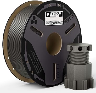 ELEGOO Carbon Fiber PETG Filament 1.75 mm Gray 1KG, High Strength & Rigidity PETG-CF 3D Printing Filament, Abrasion Resistance for Functional Parts, 1KG2.2lbs Spool Fits for Most FDM 3D Printers