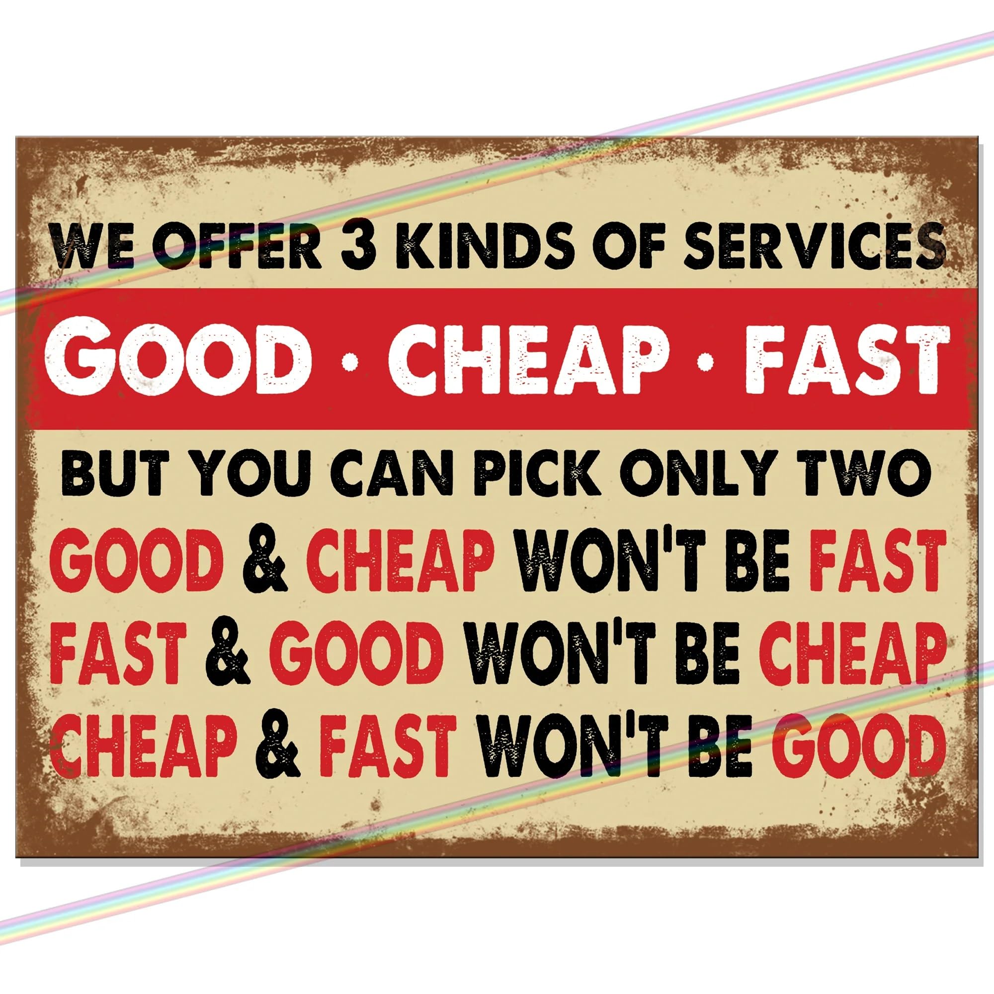 Good Cheap Fast Metal Bar Sign Father's Day Gift Logo Man Cave Tin Retro Vintage Hanging Wall Plaque Kitchen Garden Shed Garage Funny Made Uk (15cm x 10cm)…