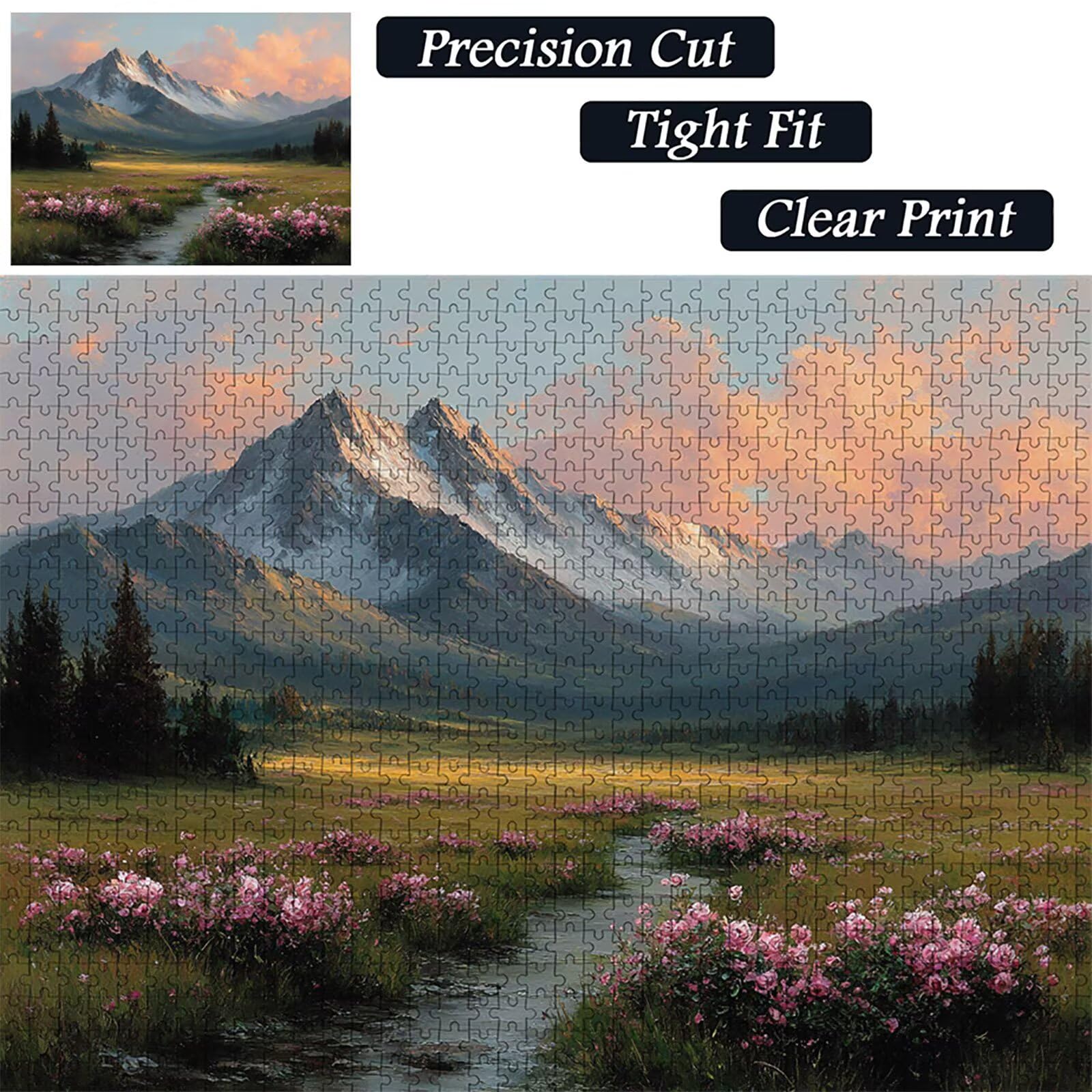 Montagna Puzzle 5000 Pezzi Adulti, Paesaggio Puzzle Legno con Scatola 156x105cm, Idea Regalo Uomo e Donna, Divertimento Per Adulti, per Gioco Familiar, Giochi di Sfida, Squisita Confezione, C-1072