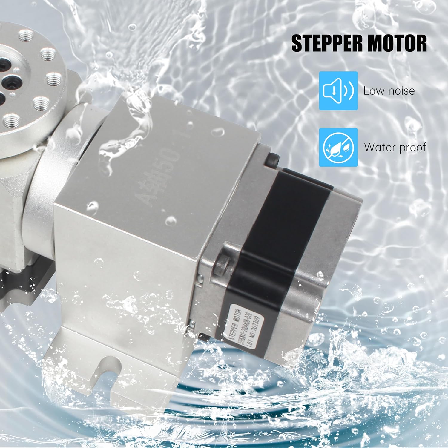CNCTOPBAOS Rotation 5th Axis Rotary Table,CNC 4th Axis A Axis B C Axis Dividing Head,Waterproof Nema23 Stepper Motor,No Backlash Harmonic Reducer Gearbox 50:1 for CNC Router Engraving Milling Machine