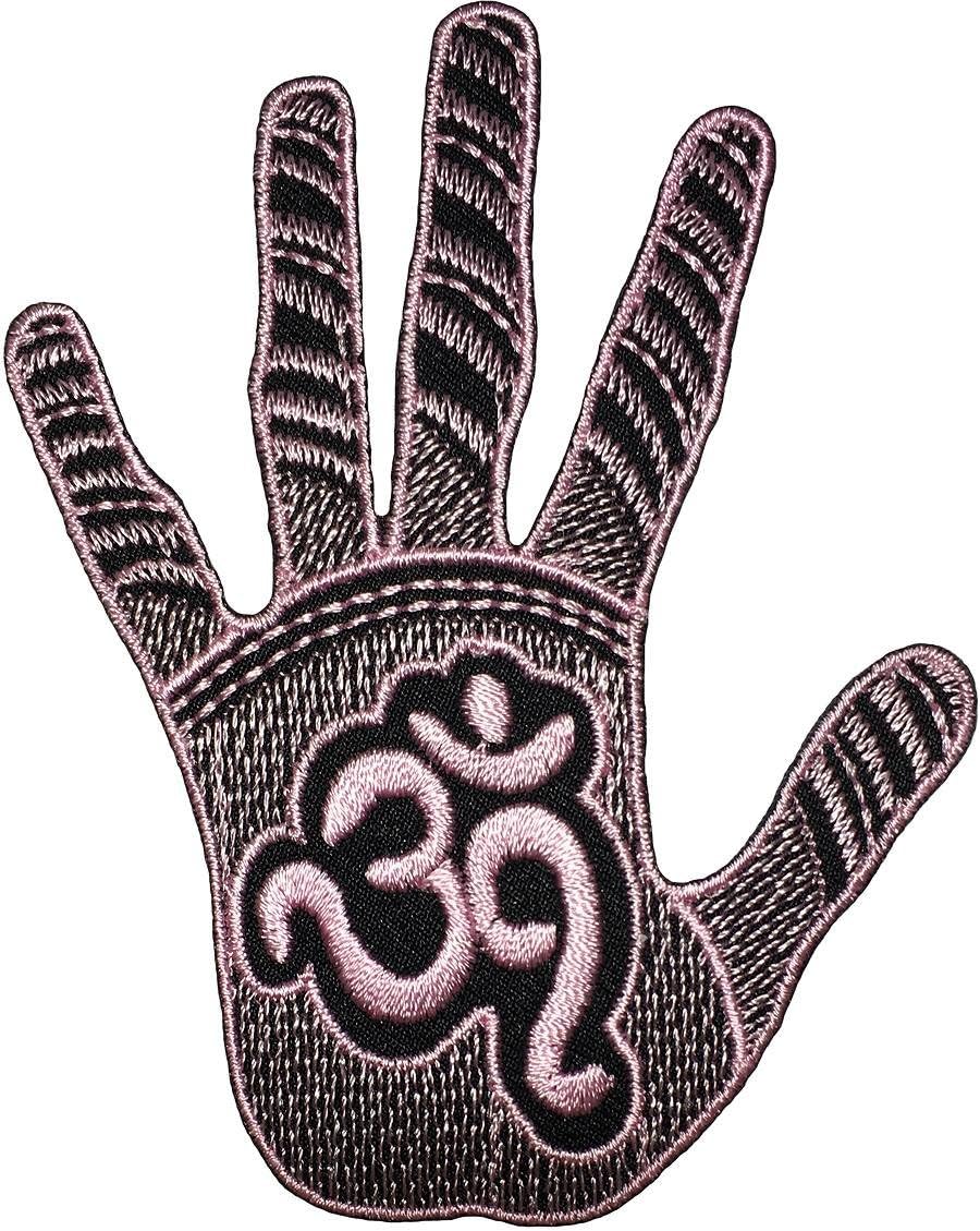 OTA PATCH HAND of HINDU (PINK)size 3 x 4 inch biker heavy metal Horror Goth Punk Emo Rock DIY Logo Jacket Vest shirt hat blanket backpack T shirt Embroidered Appliques Symbol Badge Cloth Sign Costume