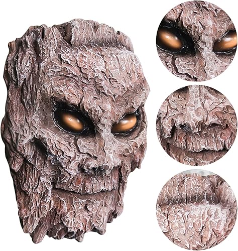 Miniatura 5 de Corteza de árbol de terror de Halloween, decoración de cara de demonio, escultura de jardín al aire libre, decoración de árbol 3D, decoración de