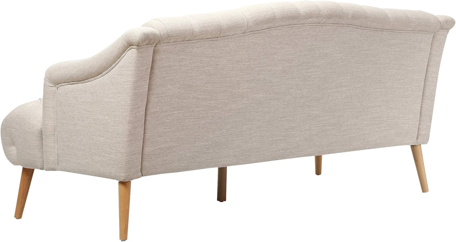 ERYE 72.7-Inch Overstuffed Barry Loveseat Sofa Comfy Chesterfield Accent Button Tufted Sofa Couch, Velvet Upholstered Deep Seat Leisure Love Seat Couch with Wood Legs