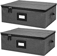 Vista 10 de Mayniu Paquete de 2 Cajas de Almacenamiento para Copas de Vino, Contenedores Estuches de Almacenamiento para Copas con Pie, Almacenamiento