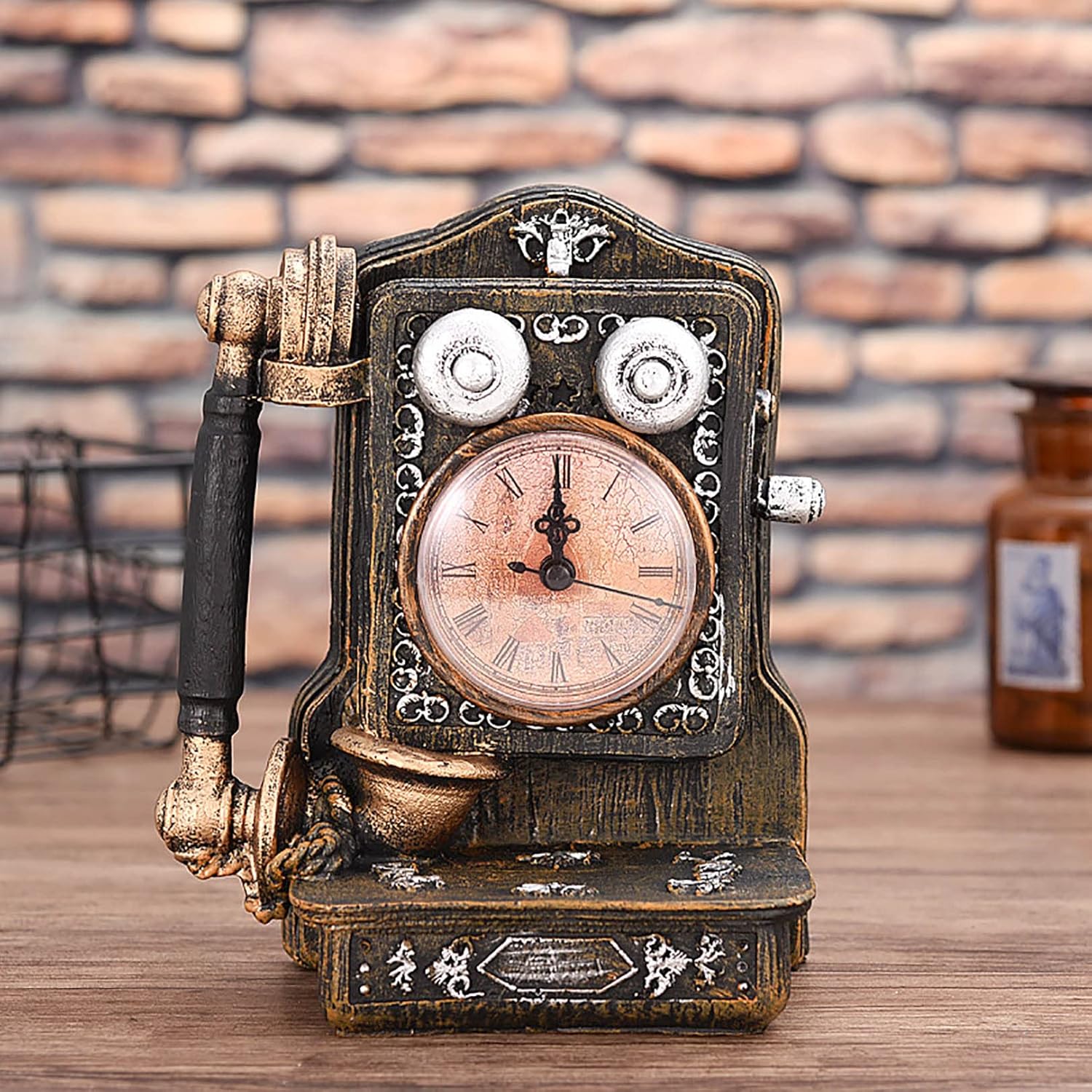 Antique Telephone Creative Retro Decorative Phone Iron Telephone Decorating Cafe Bar Window Decoration Home Decoration Props