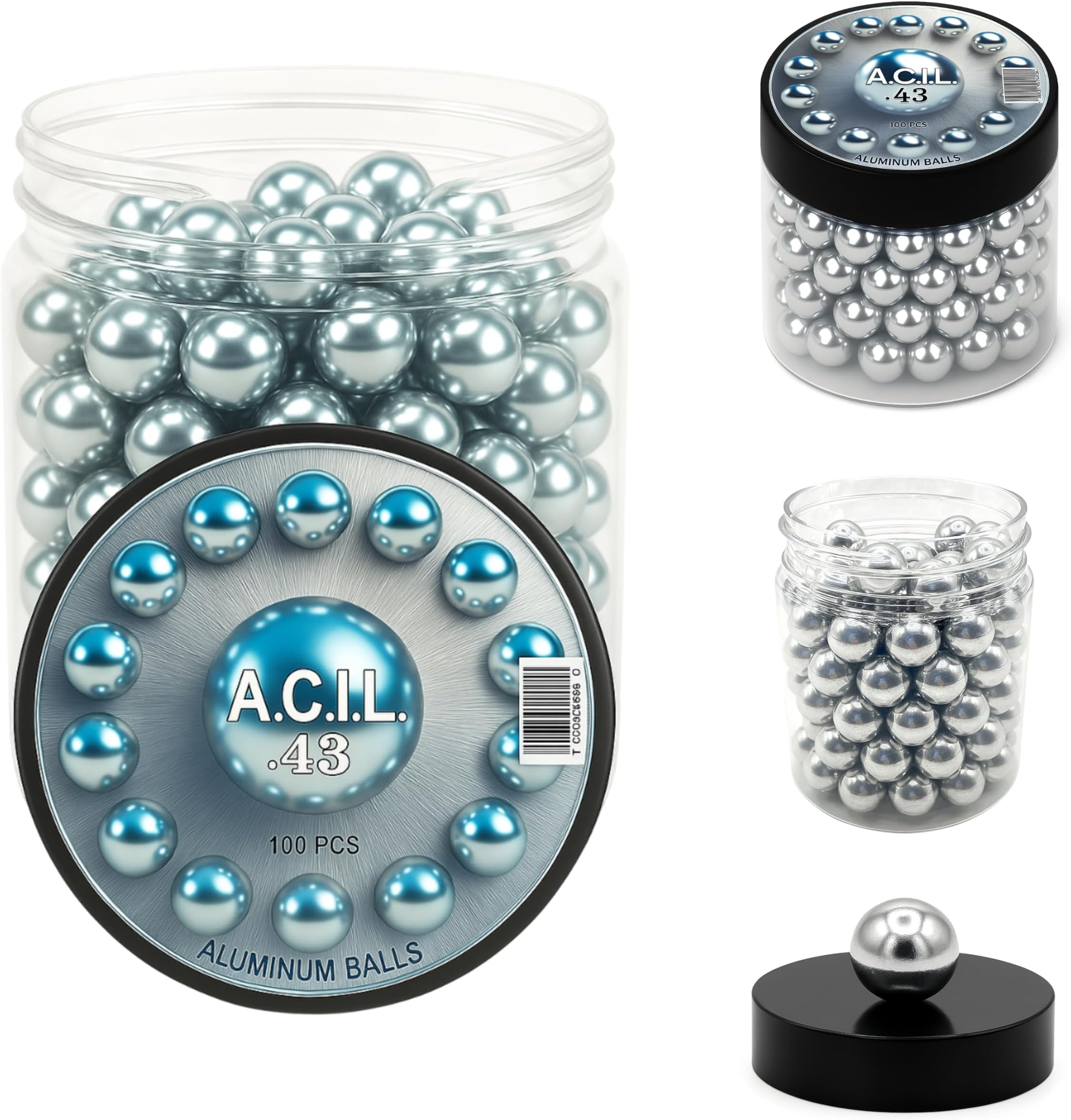 Aluminum Balls .43 caliber Solid Hard Resuable Paintballs for Target Practice, Training and Defense Pistols in 43 caliber (100 pcs)