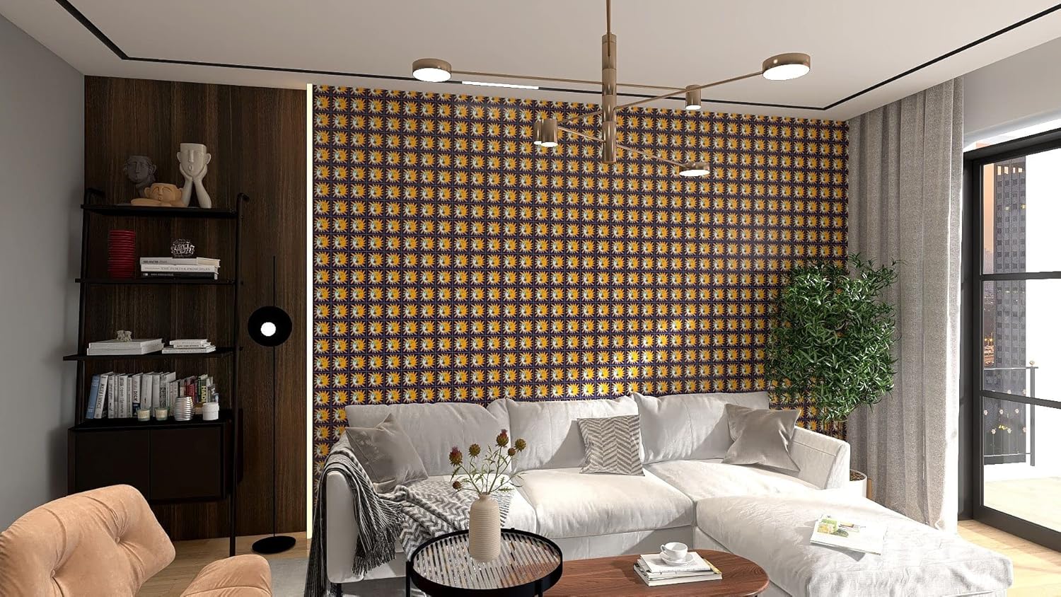 Mexican Ceramic Tiles 4x4 - Ester by Cerames - 30 Decorative Mexican Mosaic Tiles for Bathroom, Kitchen, Shower, Stairs, Living Room, Kitchen backsplash | Mexican Tiles backsplash Talavera