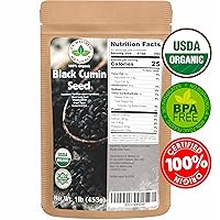 Vista 5 de Semilla de comino negro de 1 libra (16 onzas) (Bulk Nigella Sativa): 100% Certificado por USDA Orgánico Egipcio a granel (alcaravea negra) - AKA
