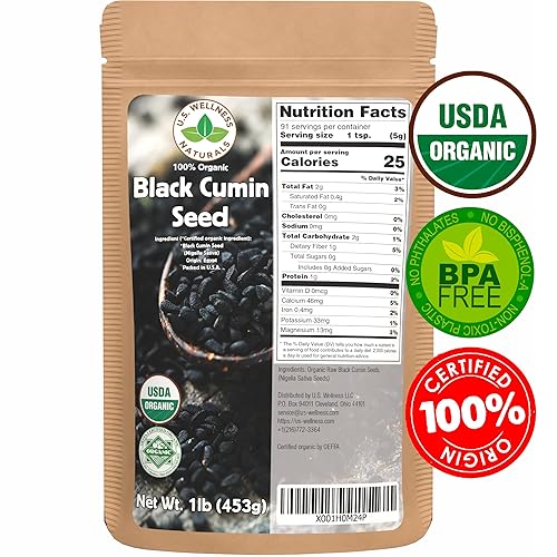 Miniatura 5 de Semilla de comino negro de 1 libra (16 onzas) (Bulk Nigella Sativa): 100% Certificado por USDA Orgánico Egipcio a granel (alcaravea negra) - AKA