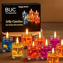 BUC Gel Tea Light Candles Multicolor Eco-Friendly Wax Candle Decorative Diwali & Festival Lights Home Décor & Gifting (Pack of 6)