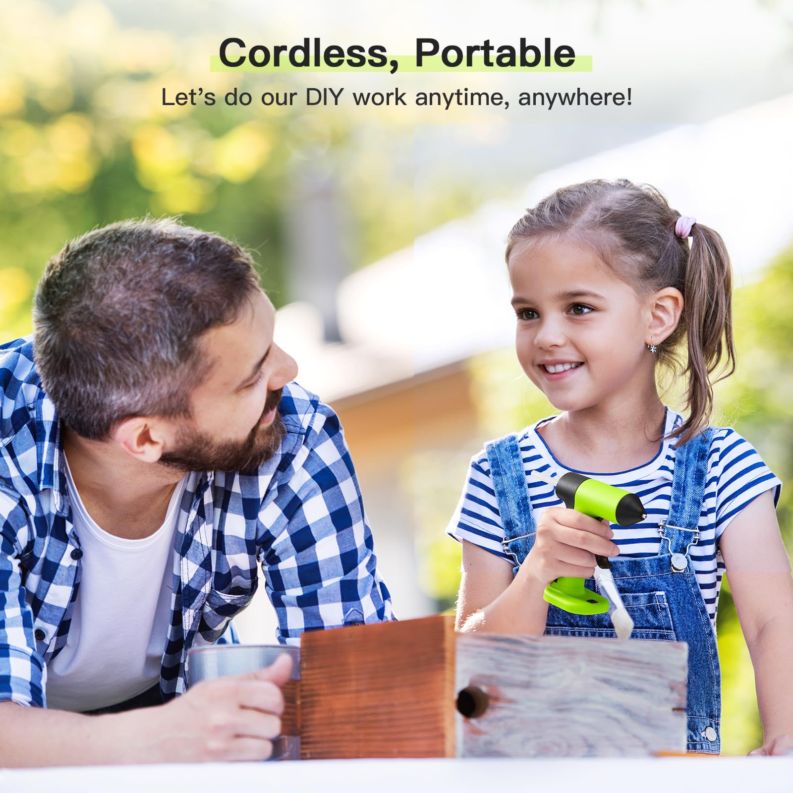 Vankarr Mini Heißklebepistole Kabellos - 20 Stifte Inklusive & Anti-Tropf