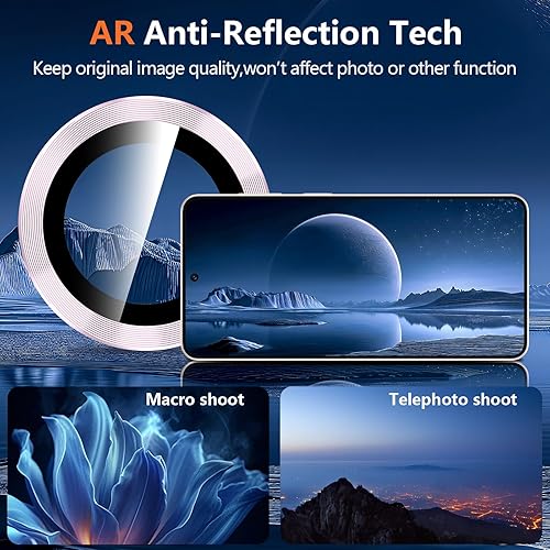 Vista 874 de para Samsung Galaxy Z Flip 7 Protector de Lente de Cámara, Cubierta de Lente de Vidrio Templado con Anillo de Metal Individual, [Fuerte Adhesión] 1