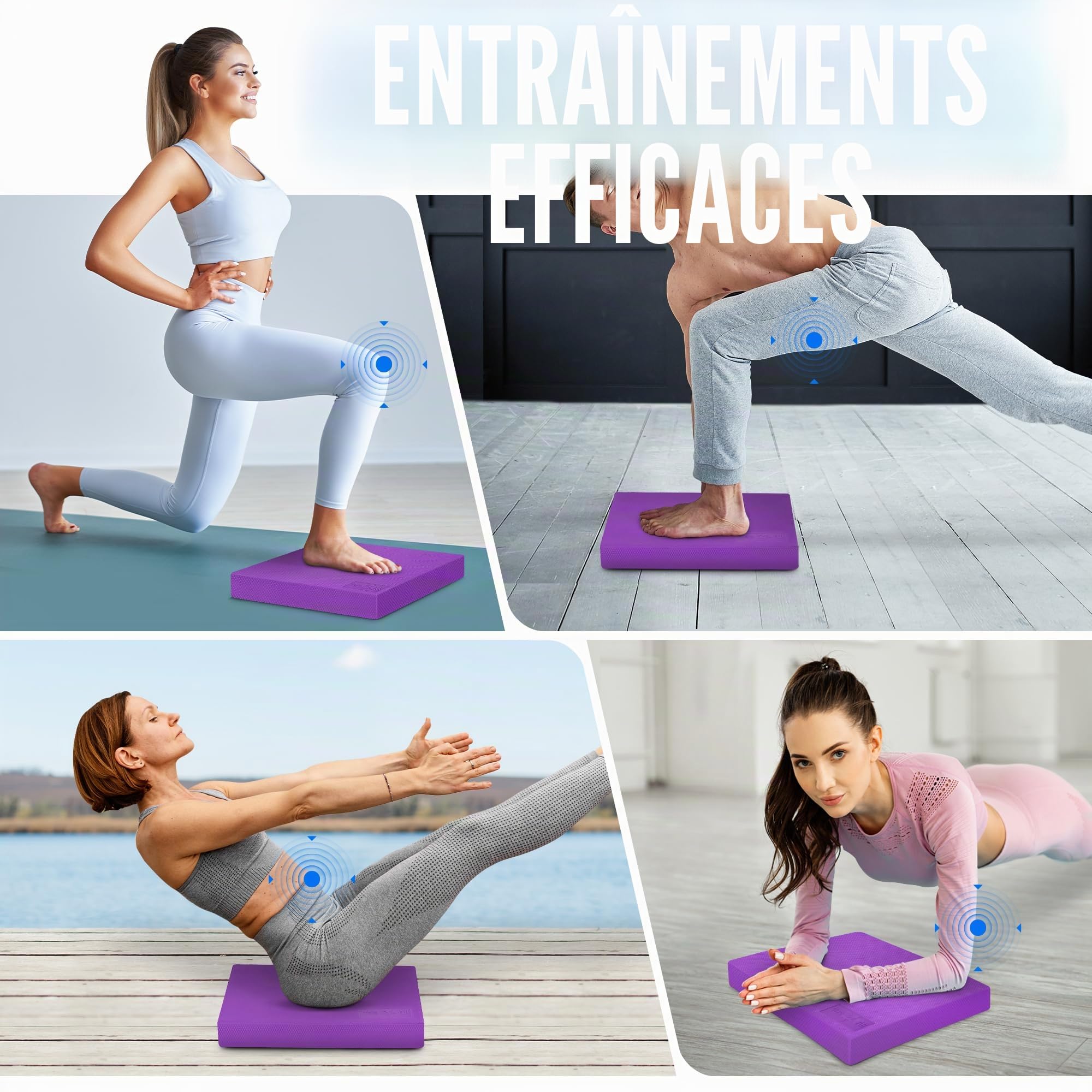 Yes4All Coussin d'équilibre En Mousse L XL, Tapis d'équilibre ; Balance Pad pour le fitness, le Pilates, la Gym, Le Yoga ; Différentes Couleurs Et Tailles