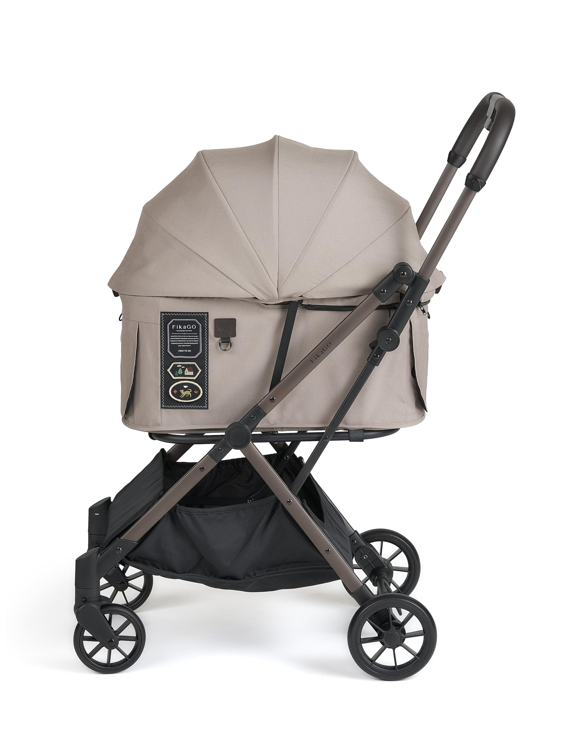 FIKAGO FTG2 - Passeggino per animali domestici, ultraleggero, sistema pieghevole con una sola mano, ruote grandi e rete traspirante, comodo carrello per animali fino a 20 kg, automatico, libero per