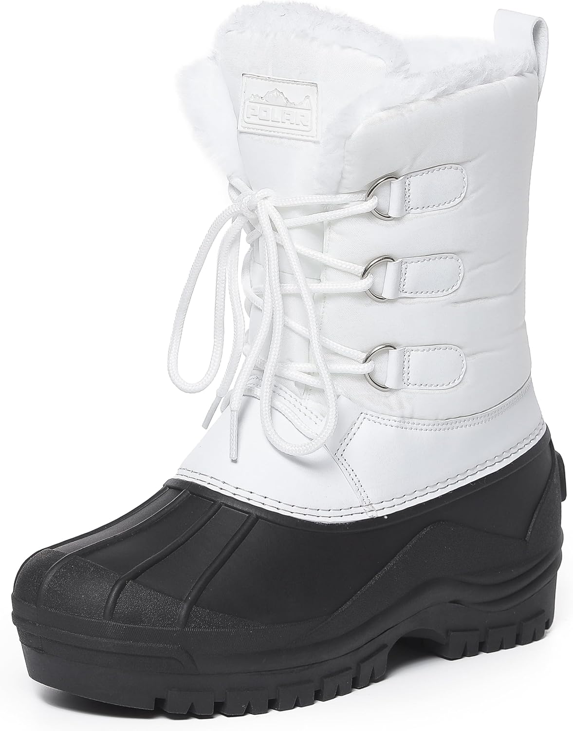 POLAR Mens Muck Lace Up Short Nylon Winter Snow Rain Lace Up Casual Duck Boots - Image 2