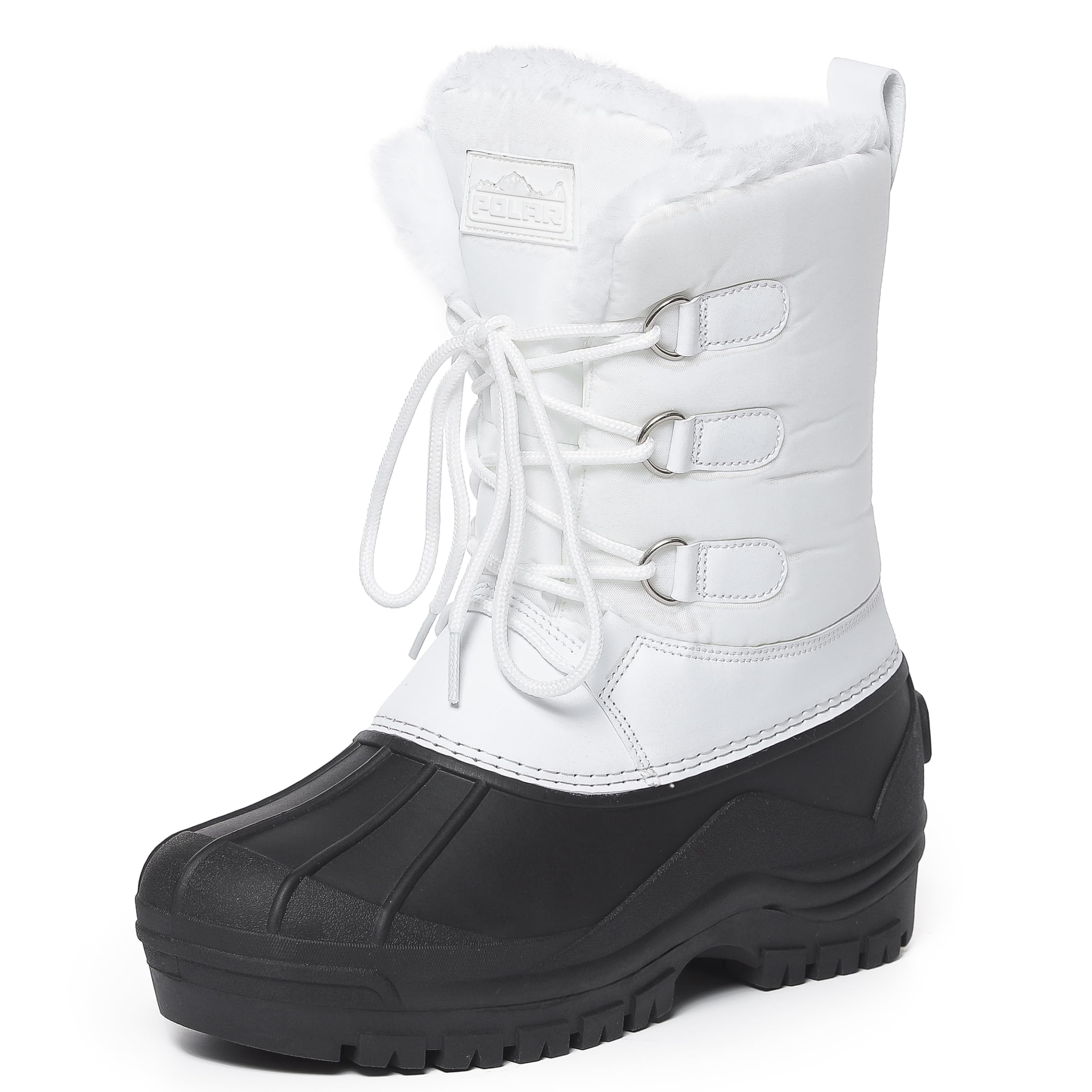 Polar Mens Muck Lace Up Short Nylon Winter Snow Rain Lace Up Waterproof Duck Boots - UK 10/EU 44
