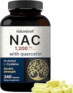 NAC Supplement 1200mg Per Serving | 240 Capsules, N-Acetyl Cysteine with Quercetin | Double Strength - Support for Immune, Liver, & Lung Health