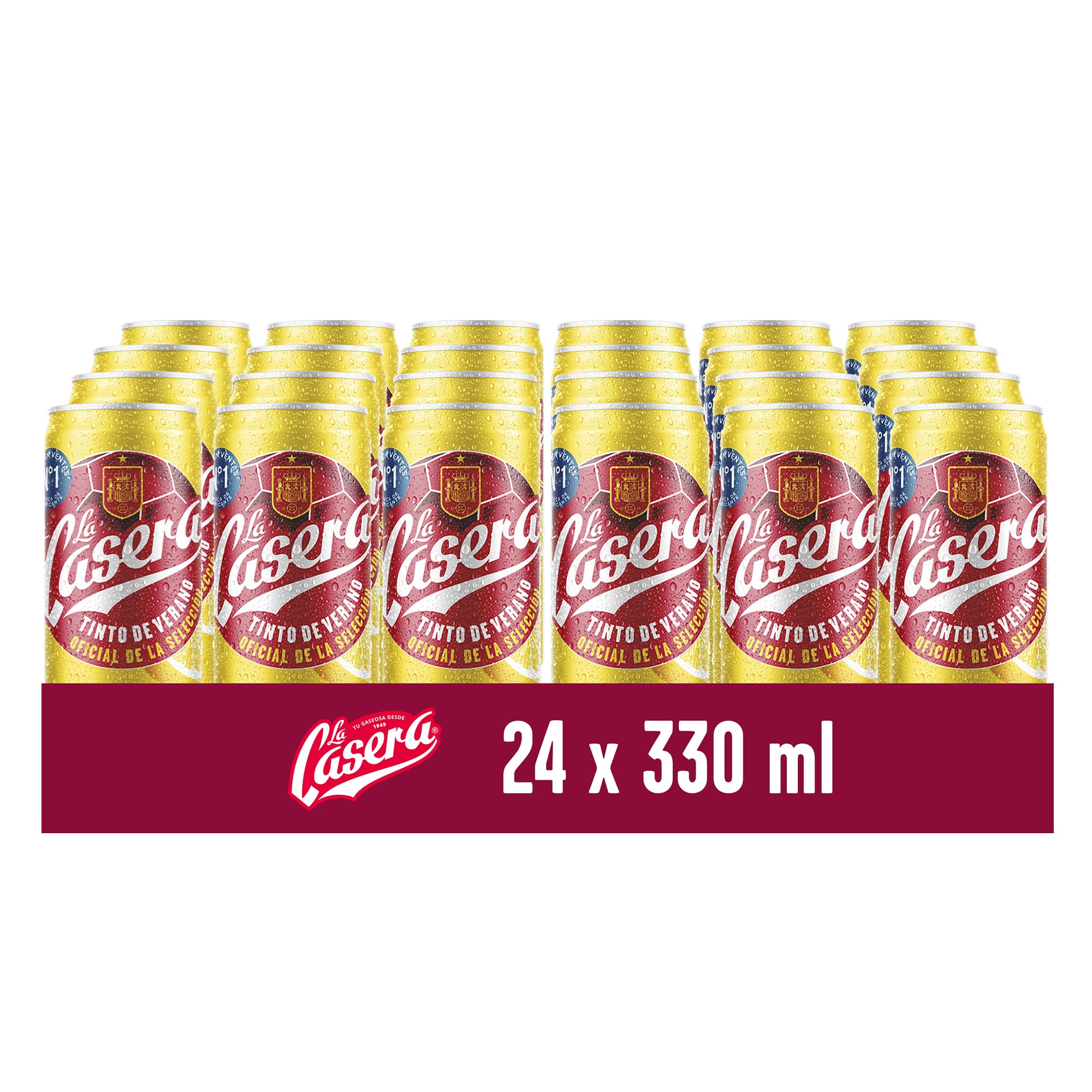 La Casera® Tinto de Verano con Limón - Lata, Pack 24 x 33 cl