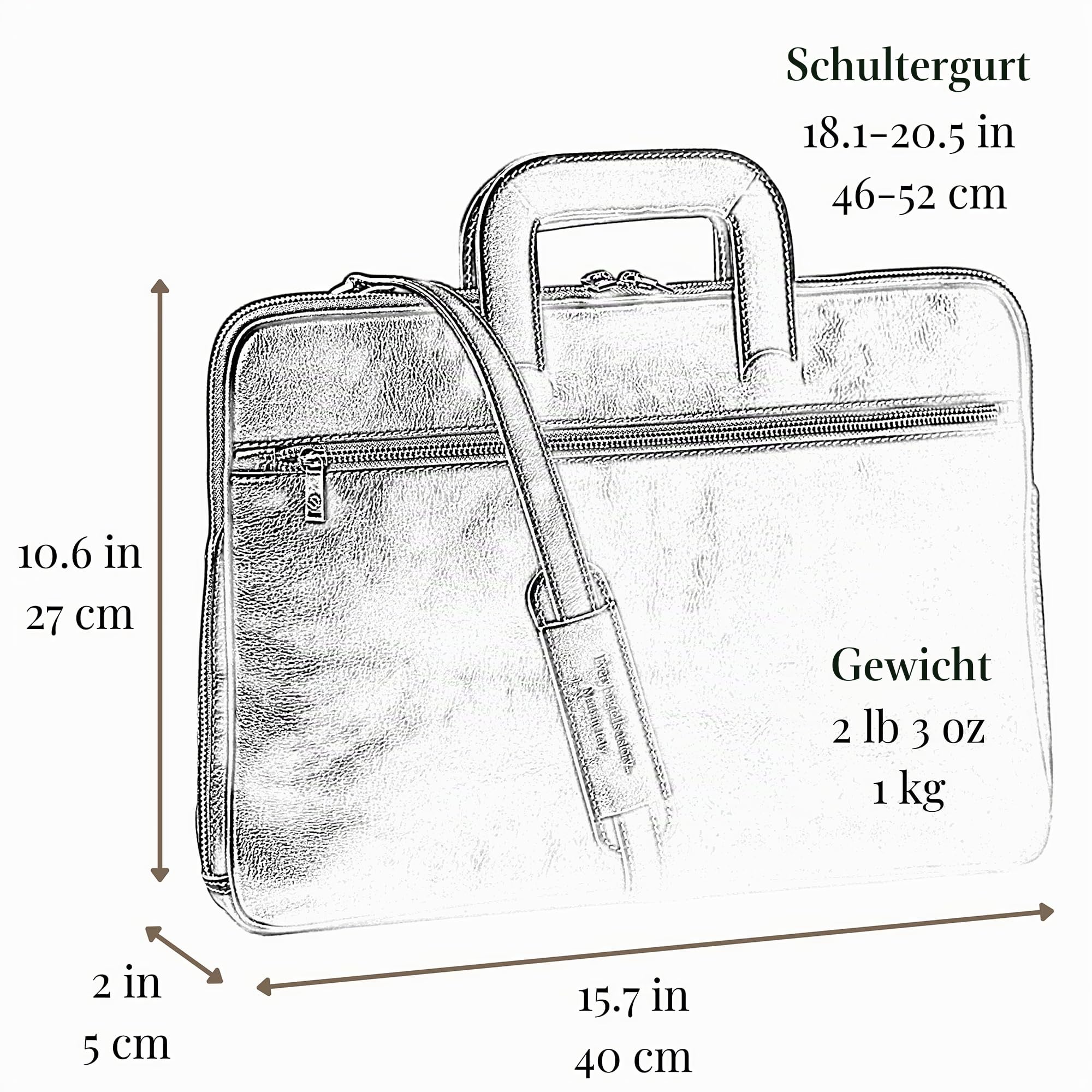 Time Resistance Schlanke Aktentasche aus Leder – Handgefertigte Italienische Computertasche aus Leder – Laptoptasche