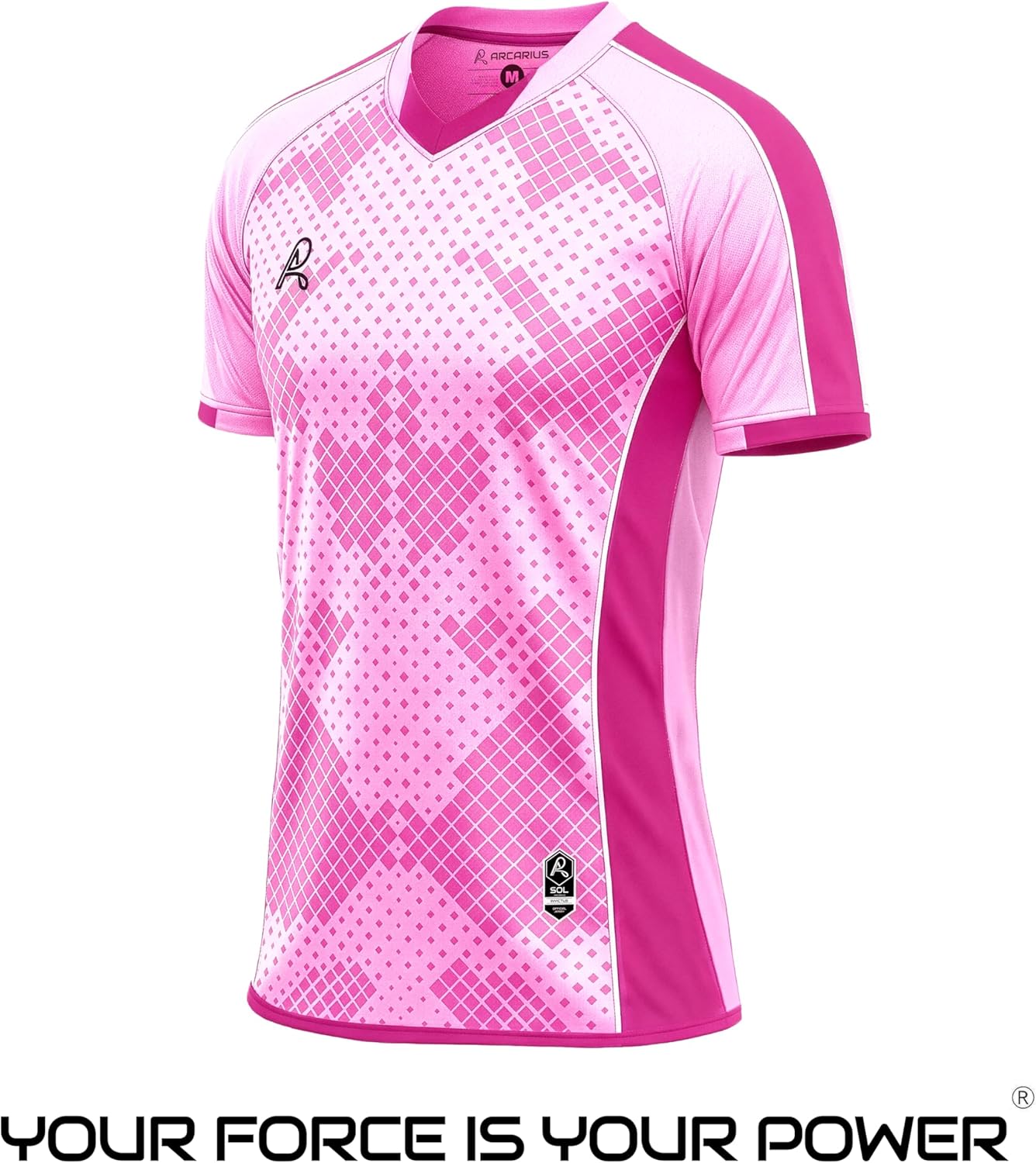 Arcarius Men's SOL Performance Soccer Jersey - Short Sleeve Moisture Wicking Athletic Training Shirt (80 variations)