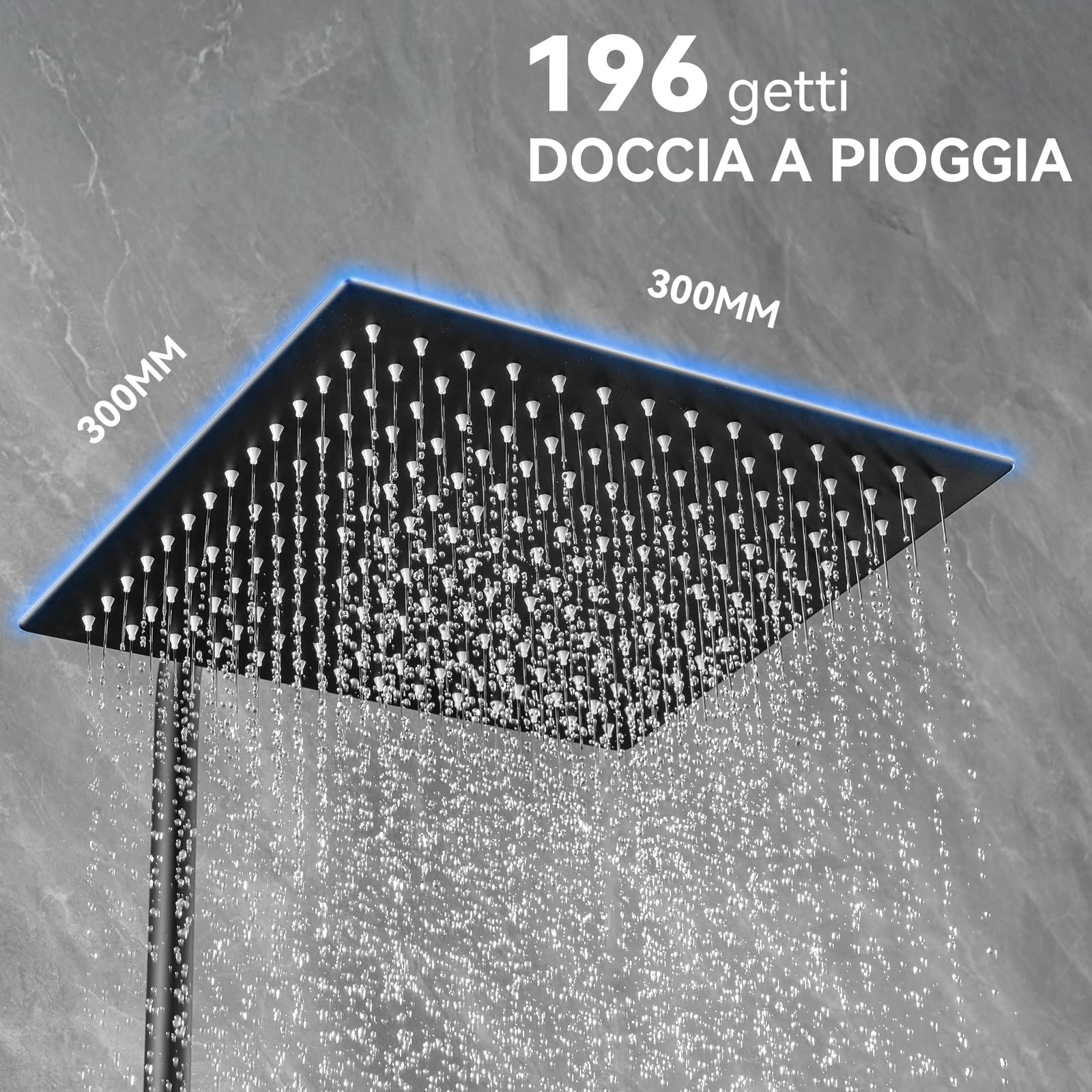 Auralum Colonna Doccia Termostatica con Soffione Doccia Acciaio Inox 30cm