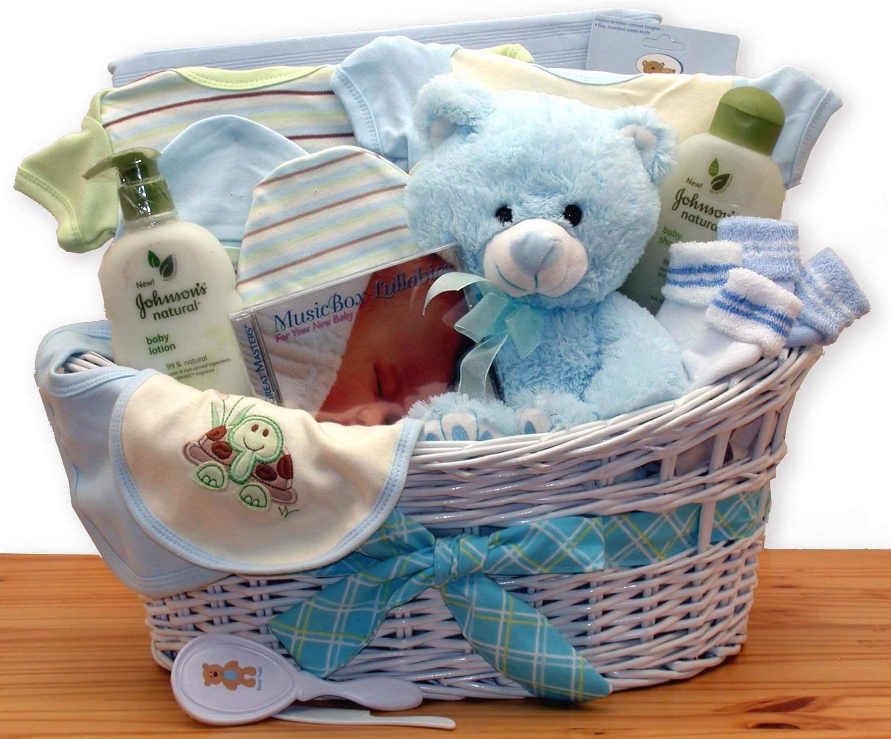 Baby Boy Organic Essentials Deluxe Baby Gift Basket