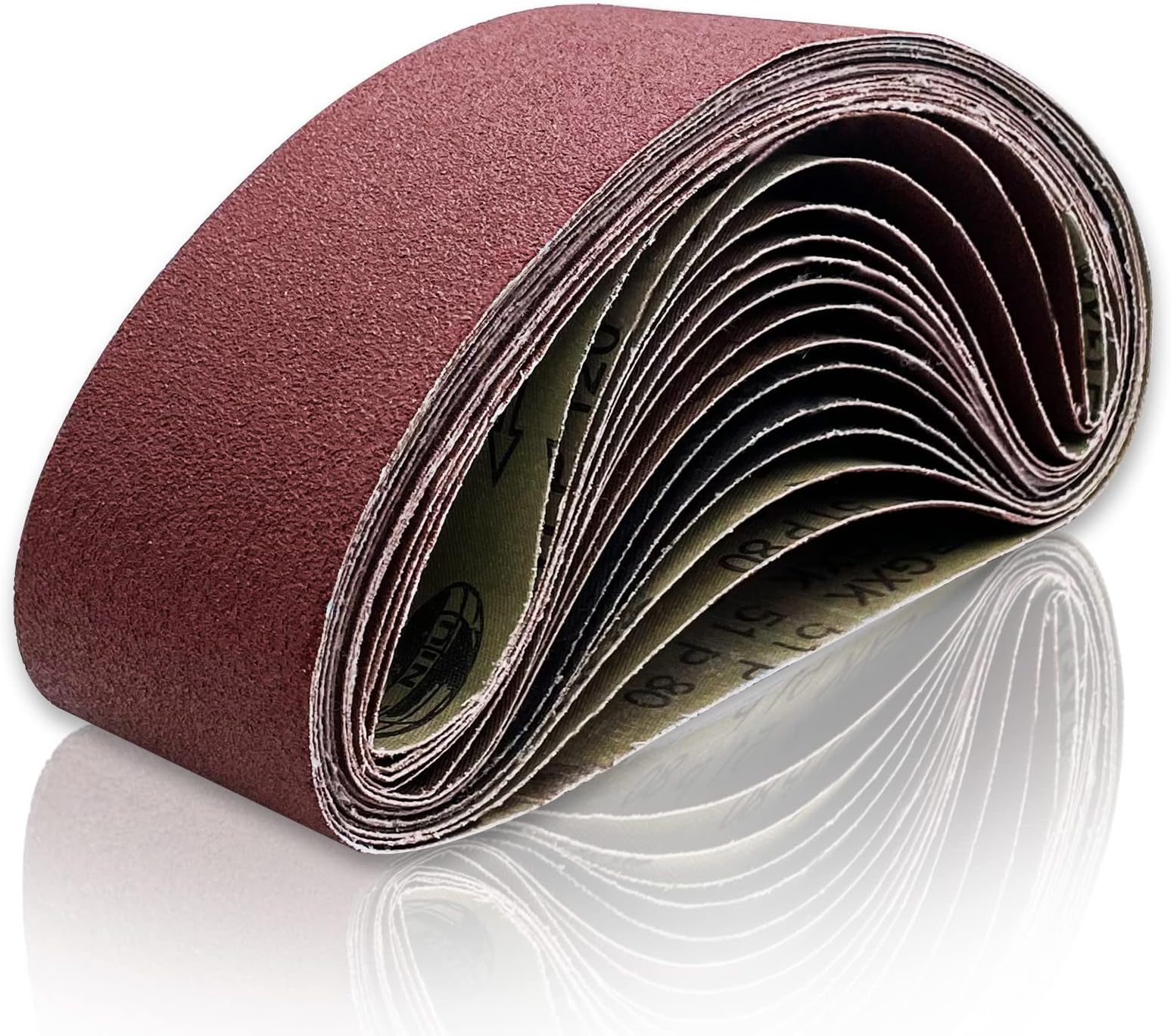 Bande Abrasives, 75 x 533 mm Kit de Bandes Abrasives 3 x Grain 80/120