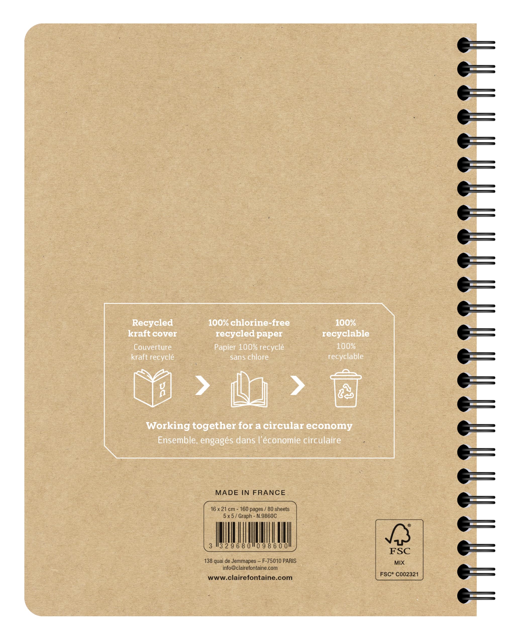 Clairefontaine 9860Cpack 5 Uninotes Project Book A5, 160 stron