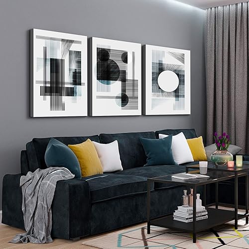 Miniatura 4 de Denozer 3 paneles de arte abstracto moderno lienzo impresiones de arte de pared, decoración de pared para el hogar, baño, pósteres de decoración de