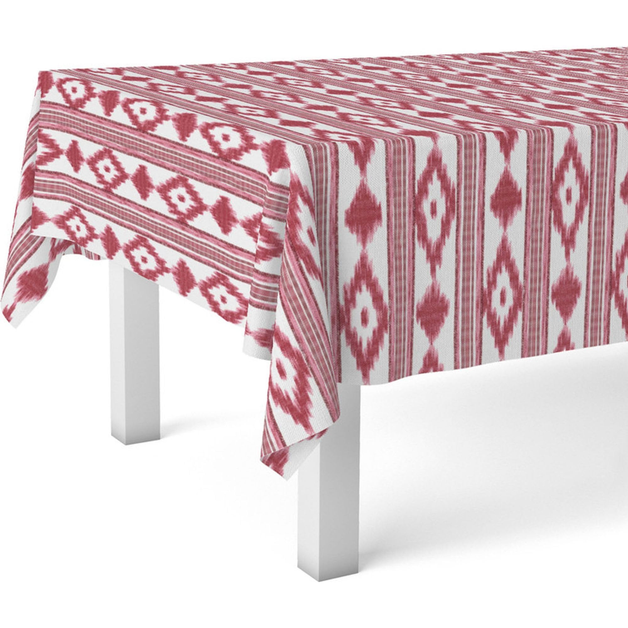 Nappe ronde en toile cirée pour repas de famille Majorque Rouge