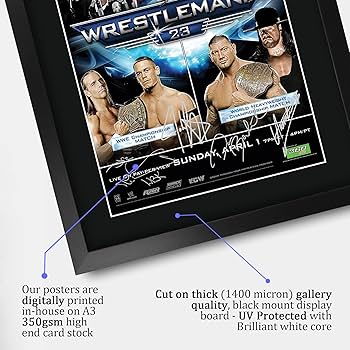 WWE WRESTLEMANIA23 サイン入り記念プレート Amazon.com: HWC Trading WrestleMania 23 Programme Poster The