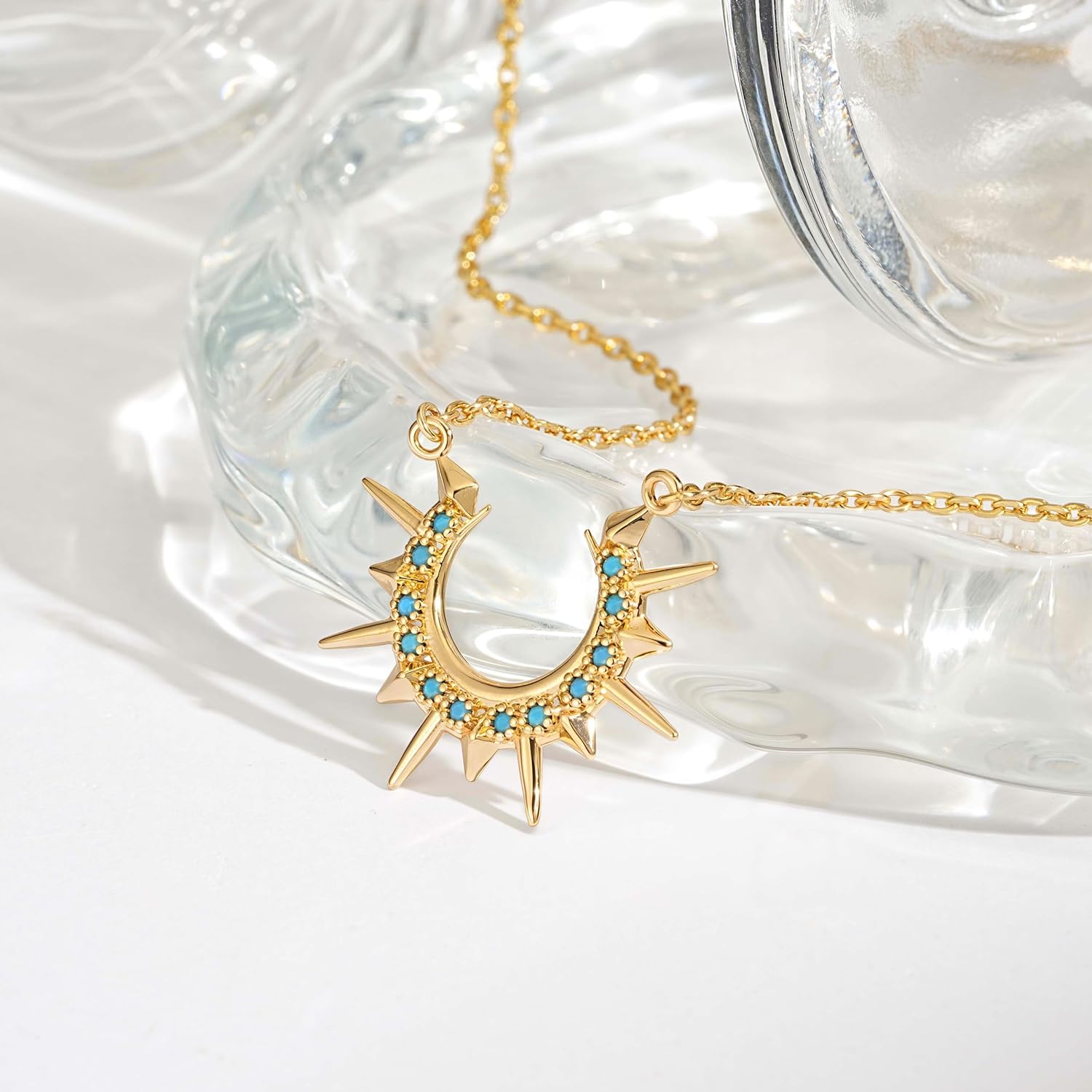 Fettero 14K Gold Plated Pendant Necklace for Women | Cute Cupid Pendants with Love Heart| Charm Woman Body| Crescent Star Coin Necklaces for Women Trendy Simple Cute Necklaces Gold Jewelry - Image 5