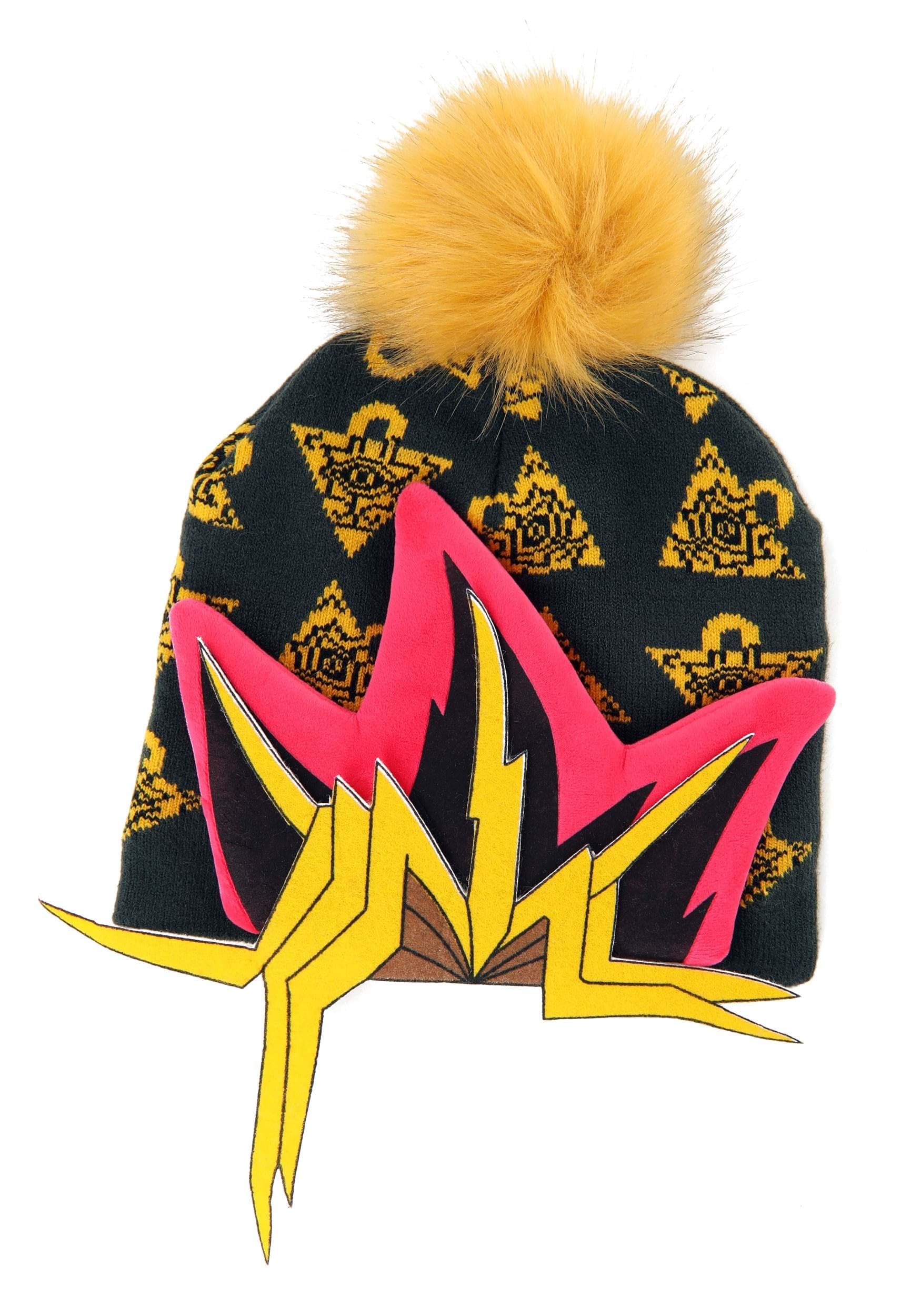 Yu-Gi-Oh! Wintermütze Mit Pommel Und Blitz-Motiv – Weiche Strickmütze Für Fans, One Size