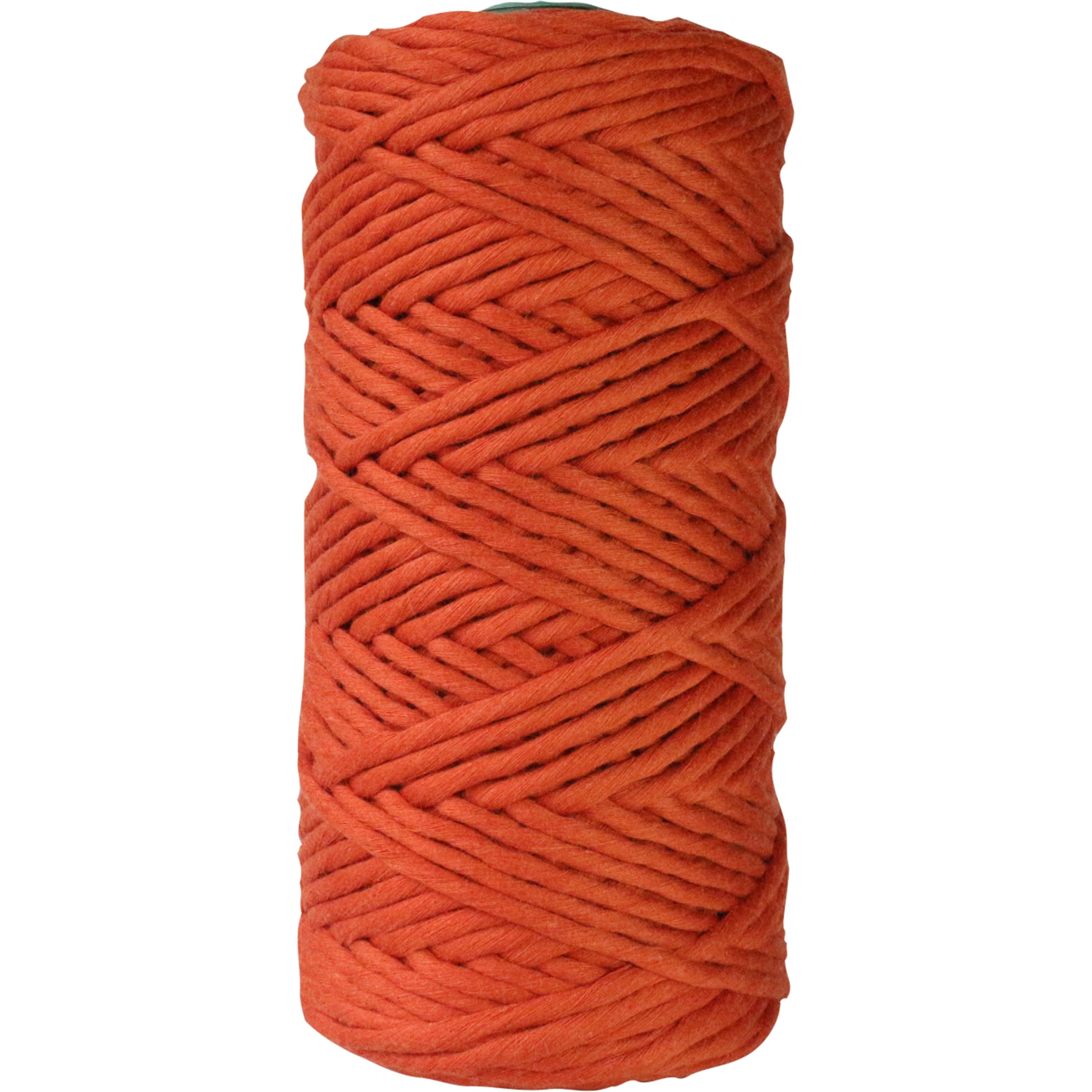 PAMUCO 3mm Single Strand Macrame Cord - 100% Natural Cotton, 100m/109yds, Soft For Crafts (Burnt Orange)
