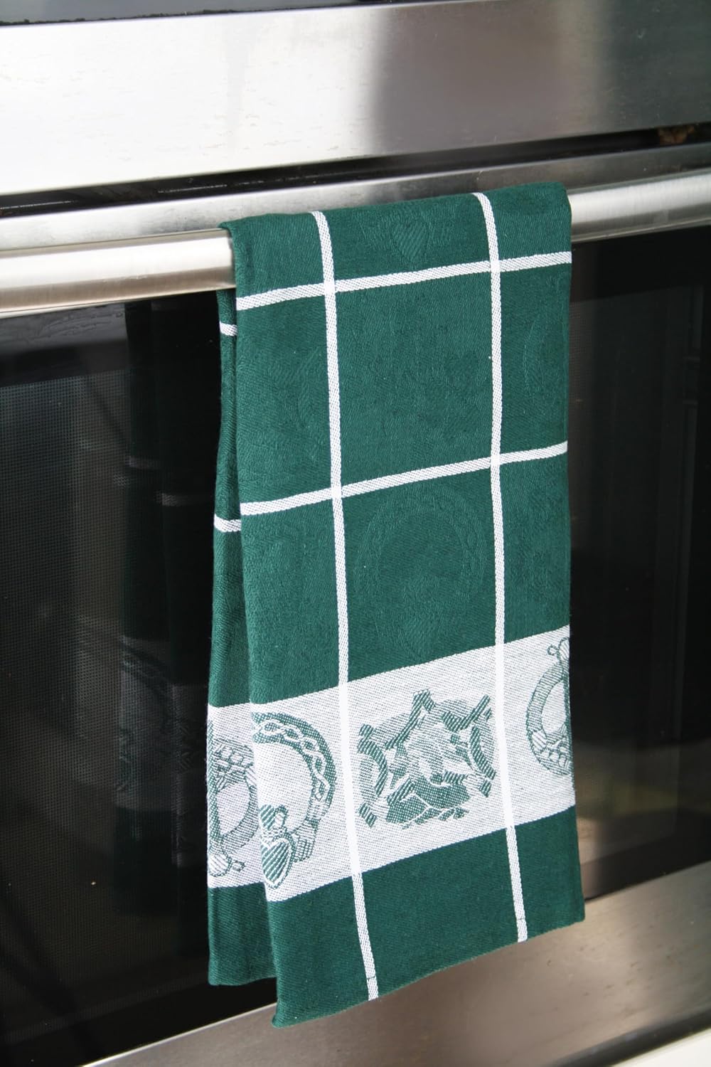 Carrolls Irish Gifts Treasures of Ireland Embroidered Green Waffle Tea Towel (2 Pack)