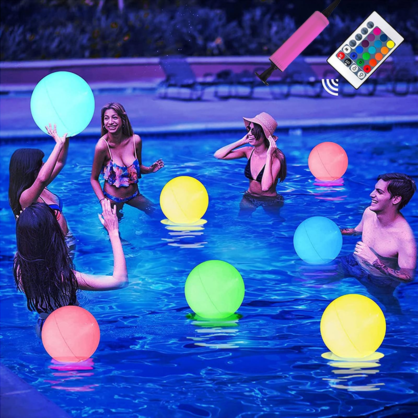 HZling Juego De Lanzamiento Flotante Para Piscina – Incluye 1 Flotador Y 10 Bolas De Arcoíris – EVA Resistente – Ideal Para Niños, Adolescentes Y Adultos – Diversión En Familia