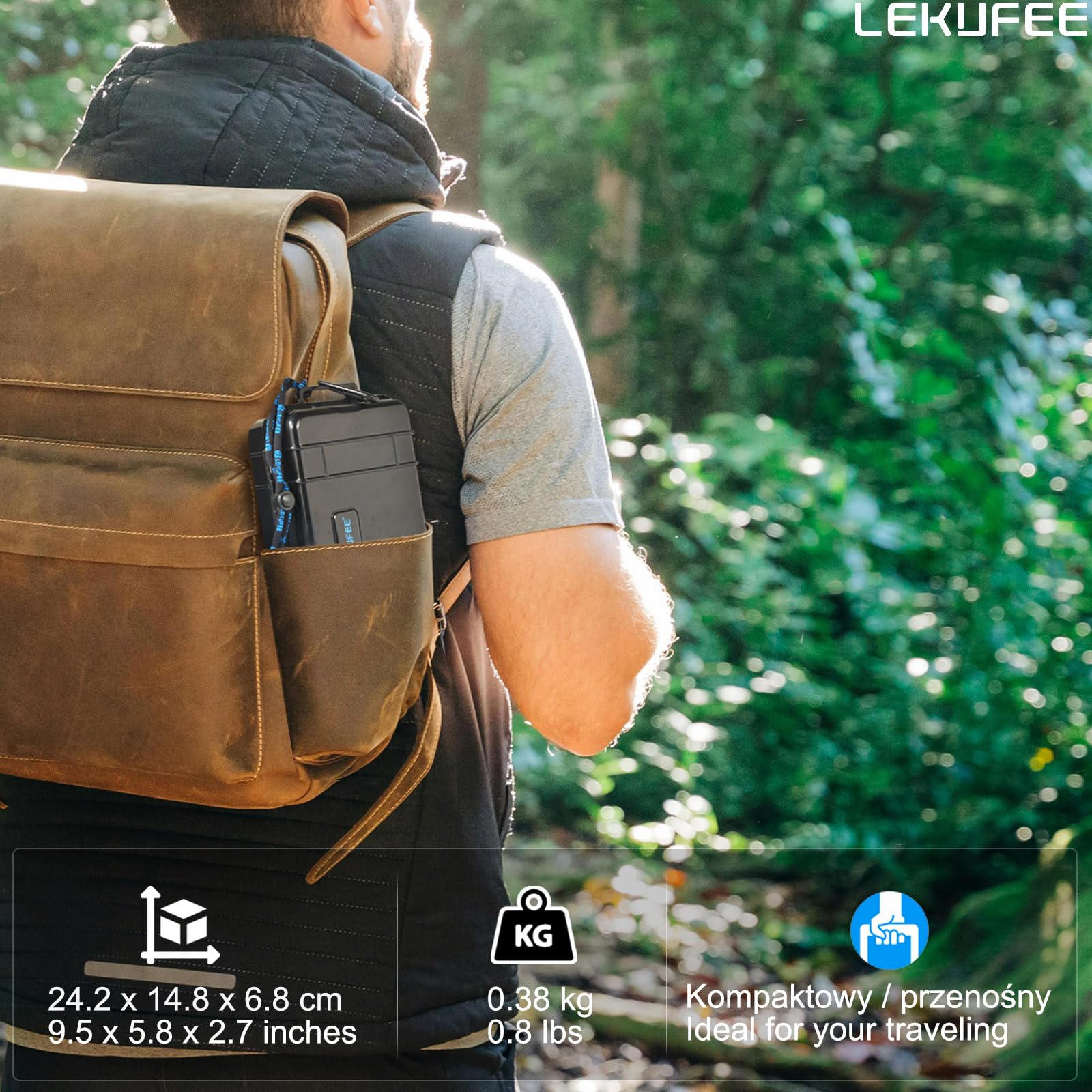 Lekufee podróżna wodoodporna obudowa na kamerę akcji/vlogową Insta360 GO 3S/GO 3 i akcesoria (tylko etui)