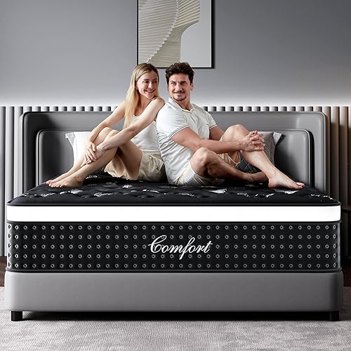 Full Size Mattress, 12 Inch Memory Foam Mattress in a Box, Breathable Fabric, Pocket Springs Hybrid Mattress for Motion Isolation Pressure Relief, CertiPUR-US, Medium Firm Full Mattresses