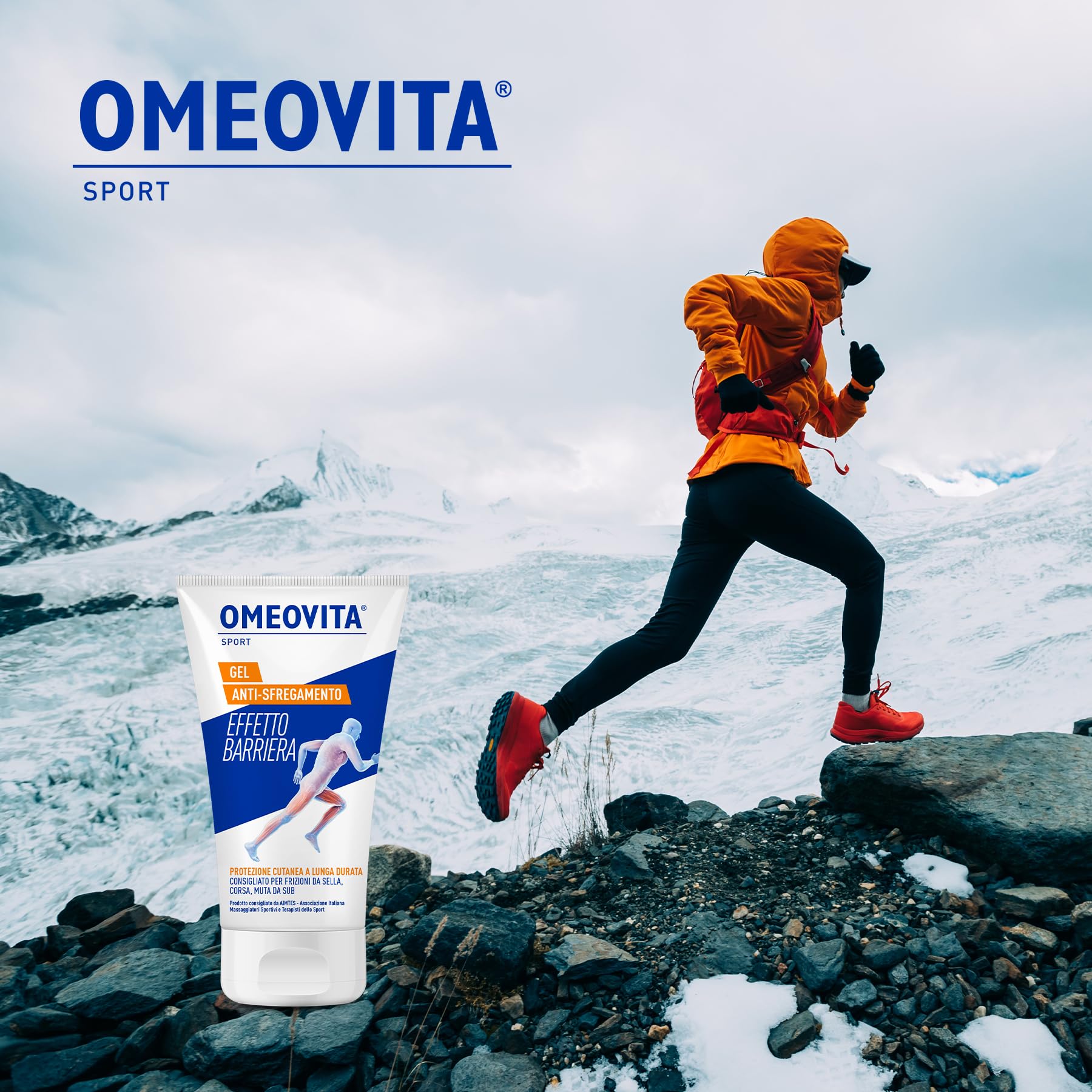 OMEOVITA SPORT - GEL ANTISFREGAMENTO | Gel Effetto Barriera Protettiva Per la Pelle, Riduce Irritazione da Frizione Degli Indumenti, Protezione a Lunga Durata, Resistente a Acqua e Sudore, 6 x 150 ml